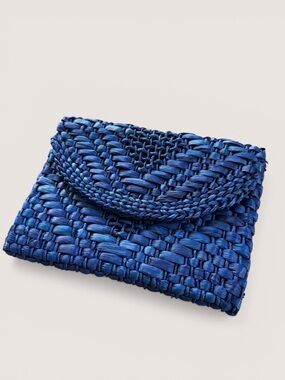 Handwoven Navy Blue Foldover Clutch